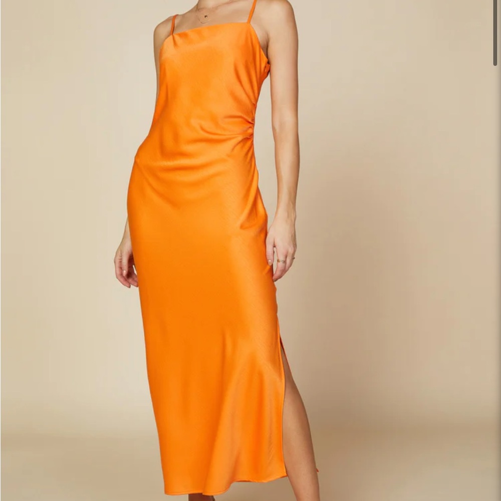 Cami Slit Midi Dress - Orange